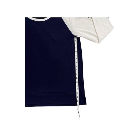 Gap Navy & White Raglan Pullover Crewneck Lightweight Sweater Size Medium - Picture 9 of 11